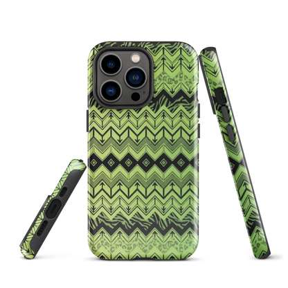 Lime Green Chevron Zebra & Leopard Print Tough Case for iPhone®