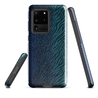 Blue & Teal Snake Skin Zebra & Leopard Print Tough Case for Samsung