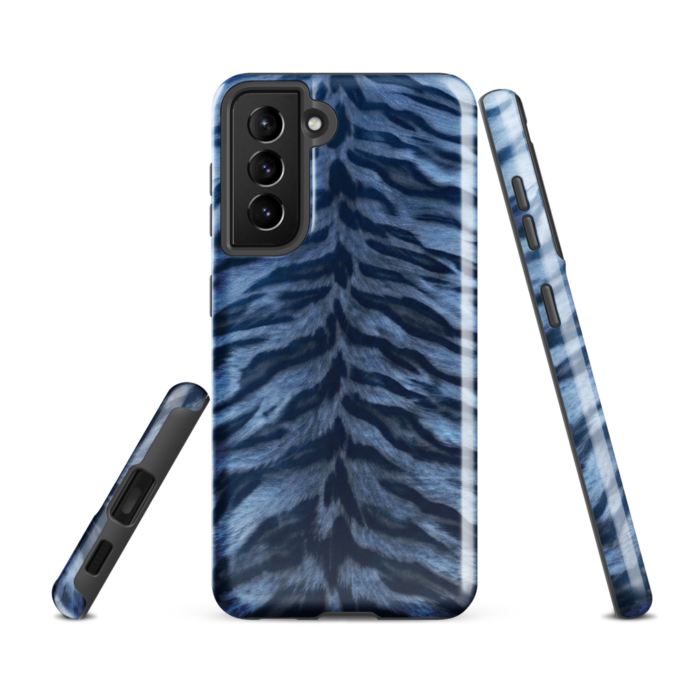 Blue Tiger Print Tough Case for Samsung