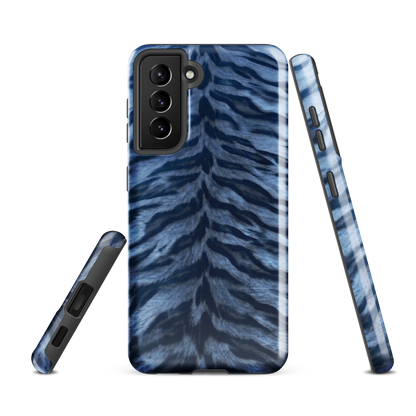 Blue Tiger Print Tough Case for Samsung