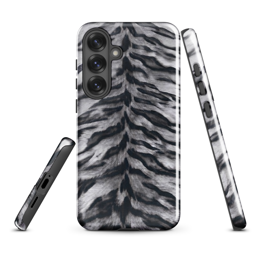 Gray Tiger Print Tough Case for Samsung
