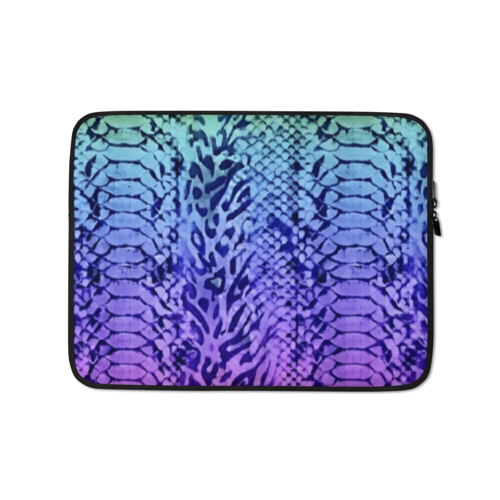 Rainbow Snake Scale and Leopard Print Laptop Sleeve
