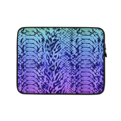 Rainbow Snake Scale and Leopard Print Laptop Sleeve