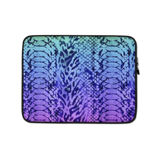 Rainbow Snake Scale and Leopard Print Laptop Sleeve