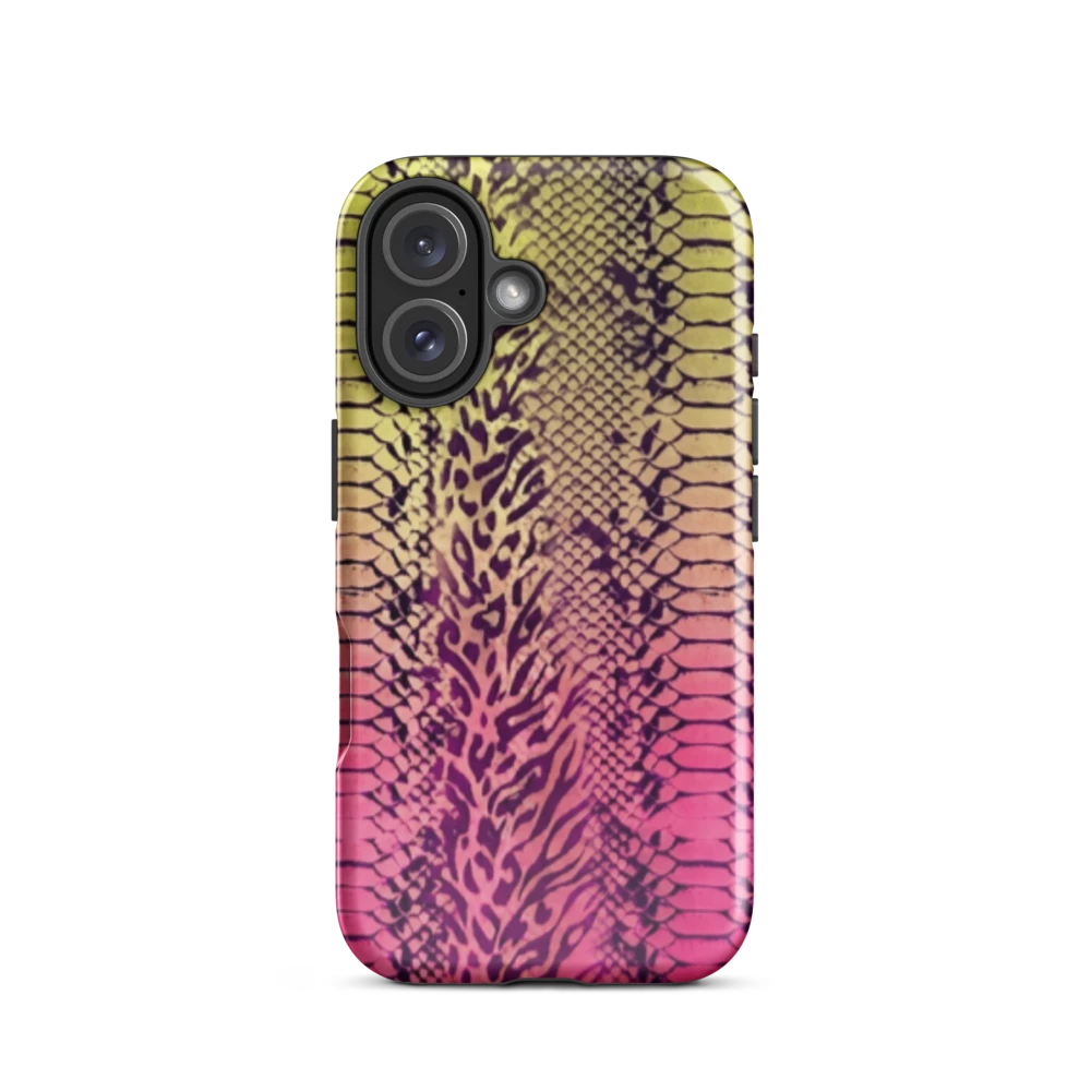 Yellow & Pink Snake Skin & Leopard Print Tough Case for iPhone®