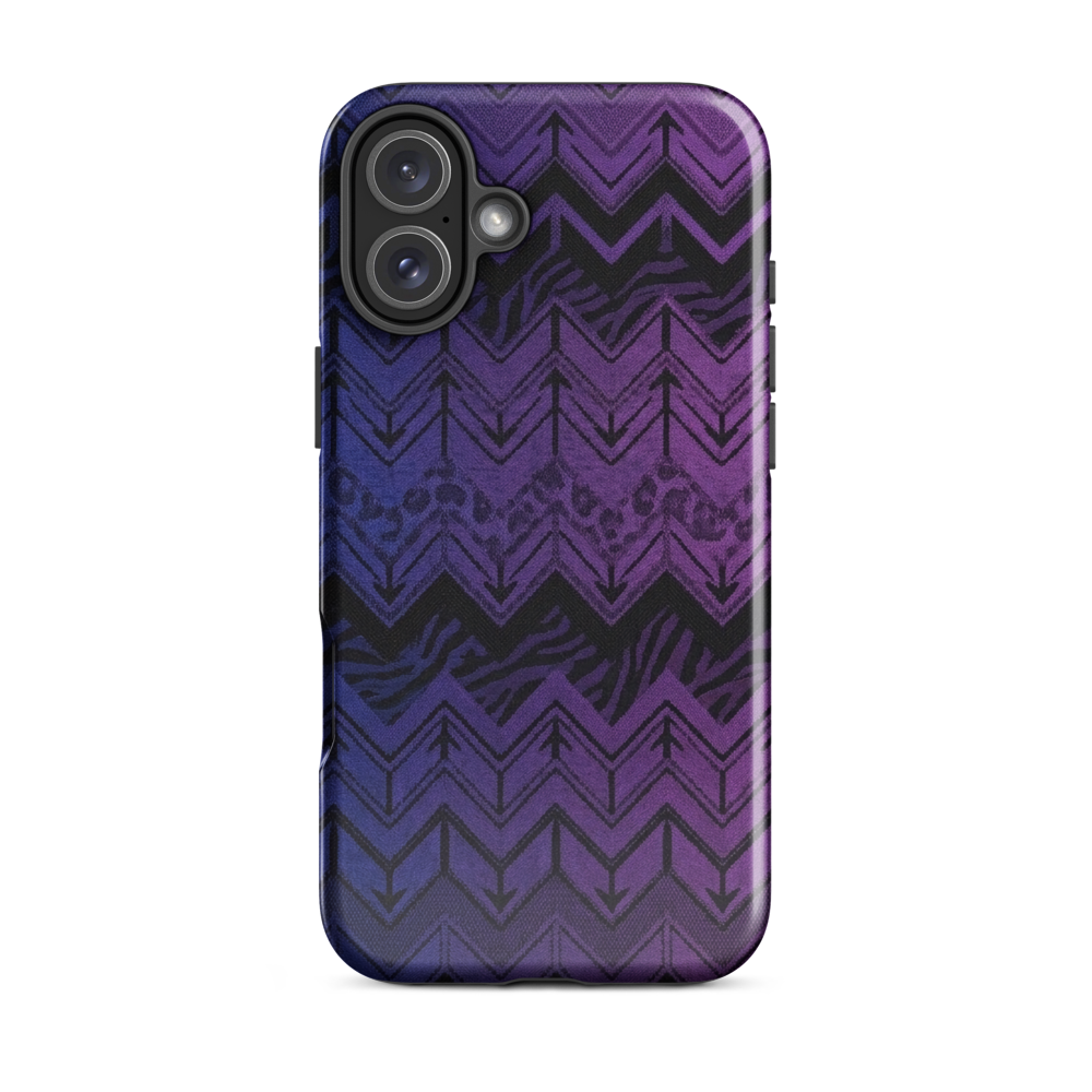 Purple to Blue Chevron Zebra & Leopard Print Tough Case for iPhone®