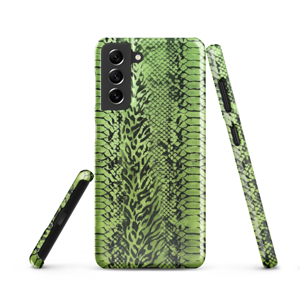 Green Snake Skin & Leopard Print Snap Case for Samsung