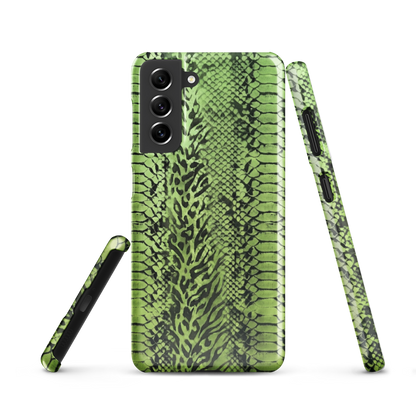 Green Snake Skin & Leopard Print Snap Case for Samsung