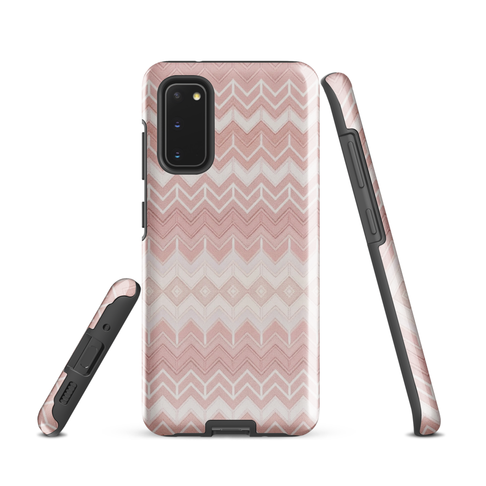 Classic Pink & White Chevron Tough Case for Samsung