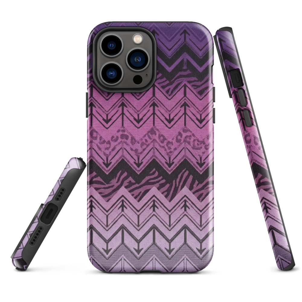 Purple Chevron Zebra & Leopard Print Tough Case for iPhone®