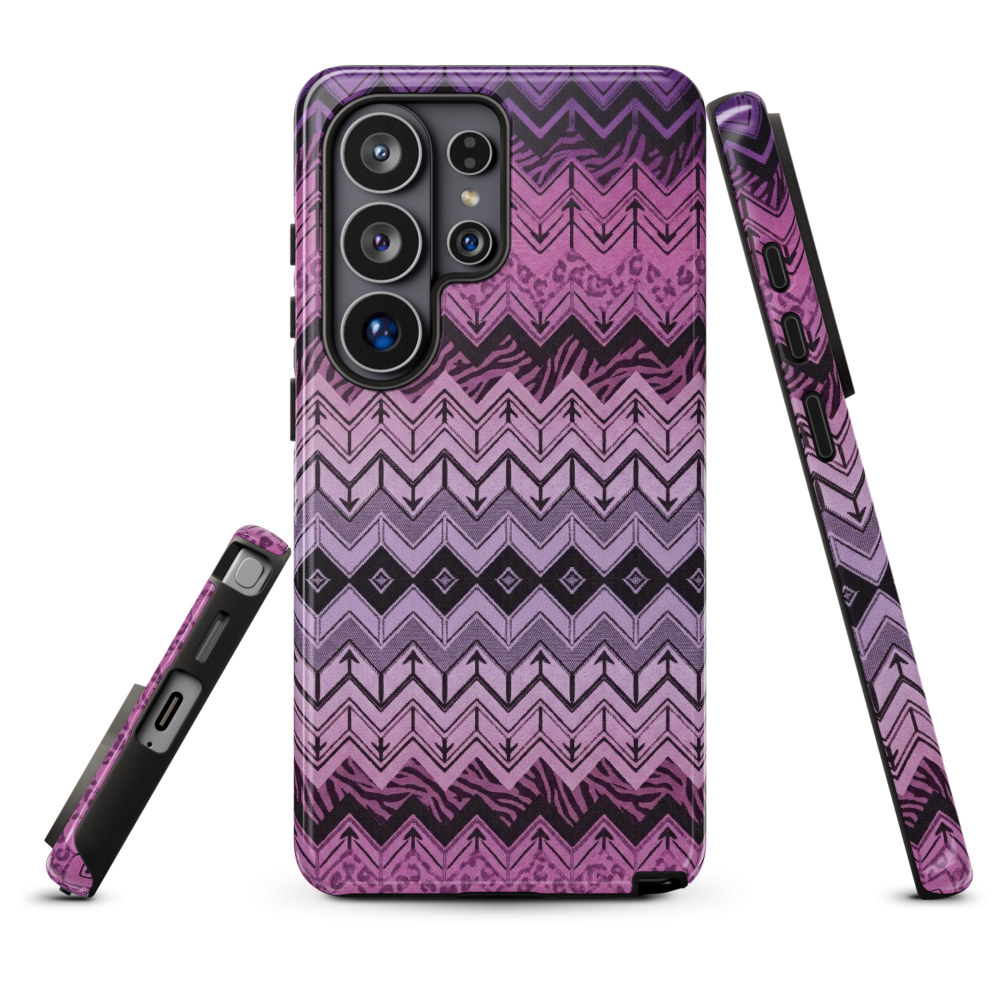 Purple Chevron Zebra & Leopard Print Tough Case for Samsung