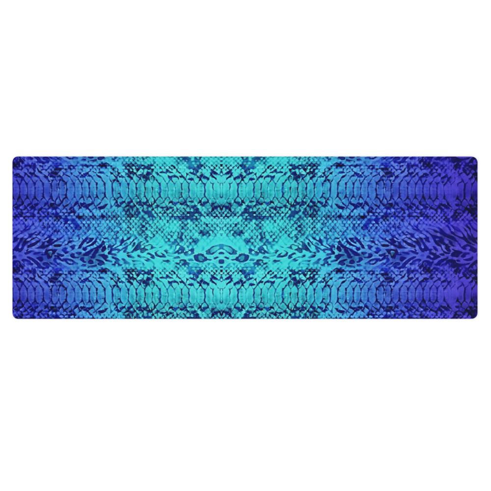 Blue Snake Skin Print Pilates Yoga Mat