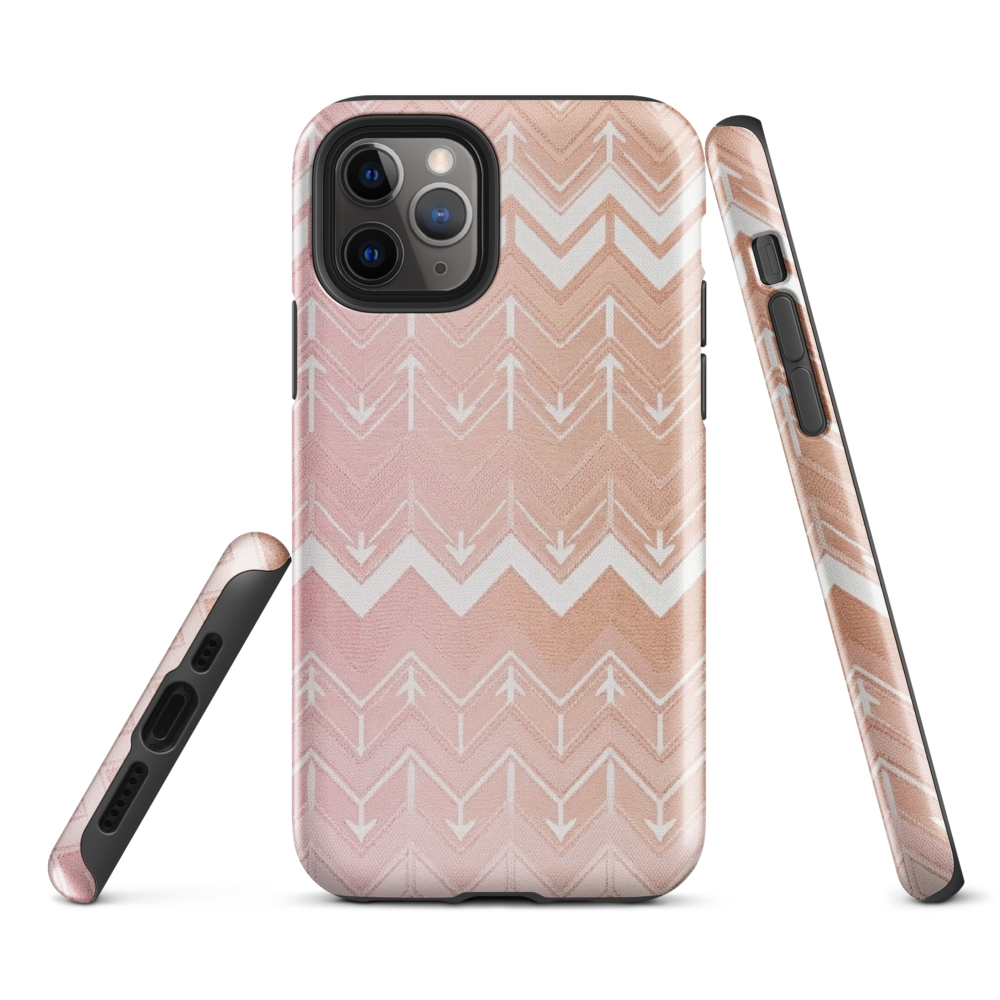 Rose & Brown Chevron Pattern Tough Case for iPhone®