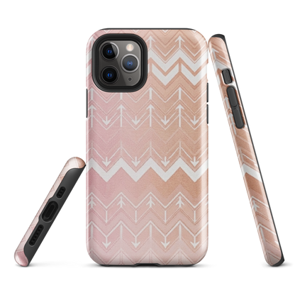 Rose & Brown Chevron Pattern Tough Case for iPhone®