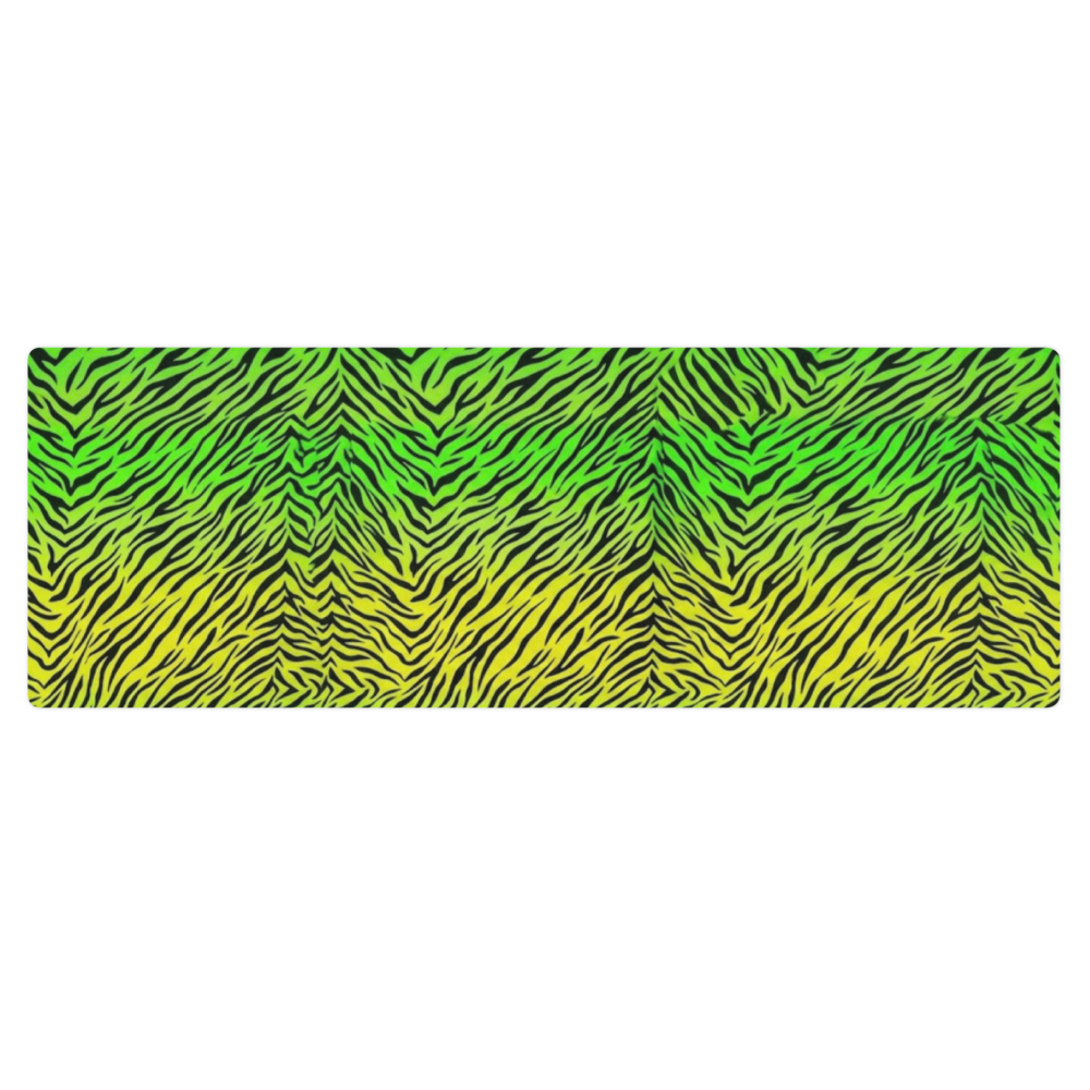 Neon Green & Yellow zebra print Yoga Mat