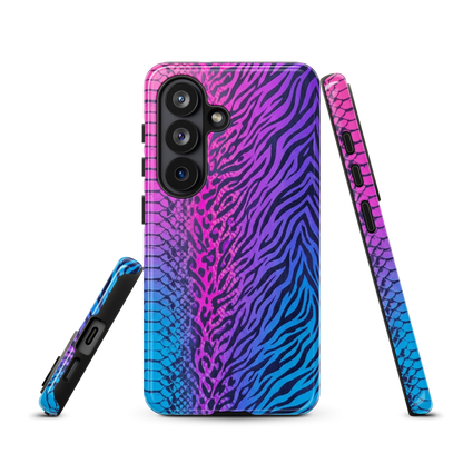 Hot Pink & Blue Snake Skin Zebra & Leopard Print Tough Case for Samsung