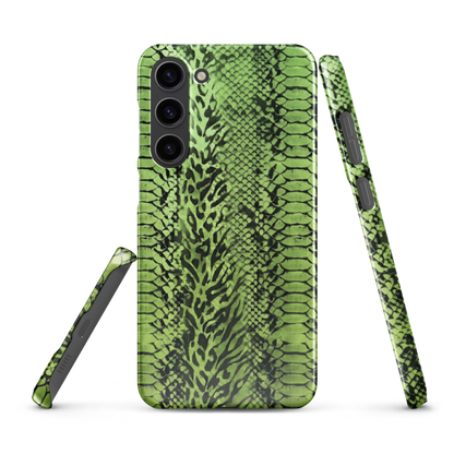 Green Snake Skin & Leopard Print Snap Case for Samsung