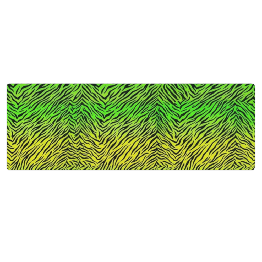 Neon Green & Yellow zebra print Yoga Mat