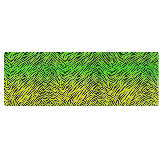 Neon Green & Yellow zebra print Yoga Mat