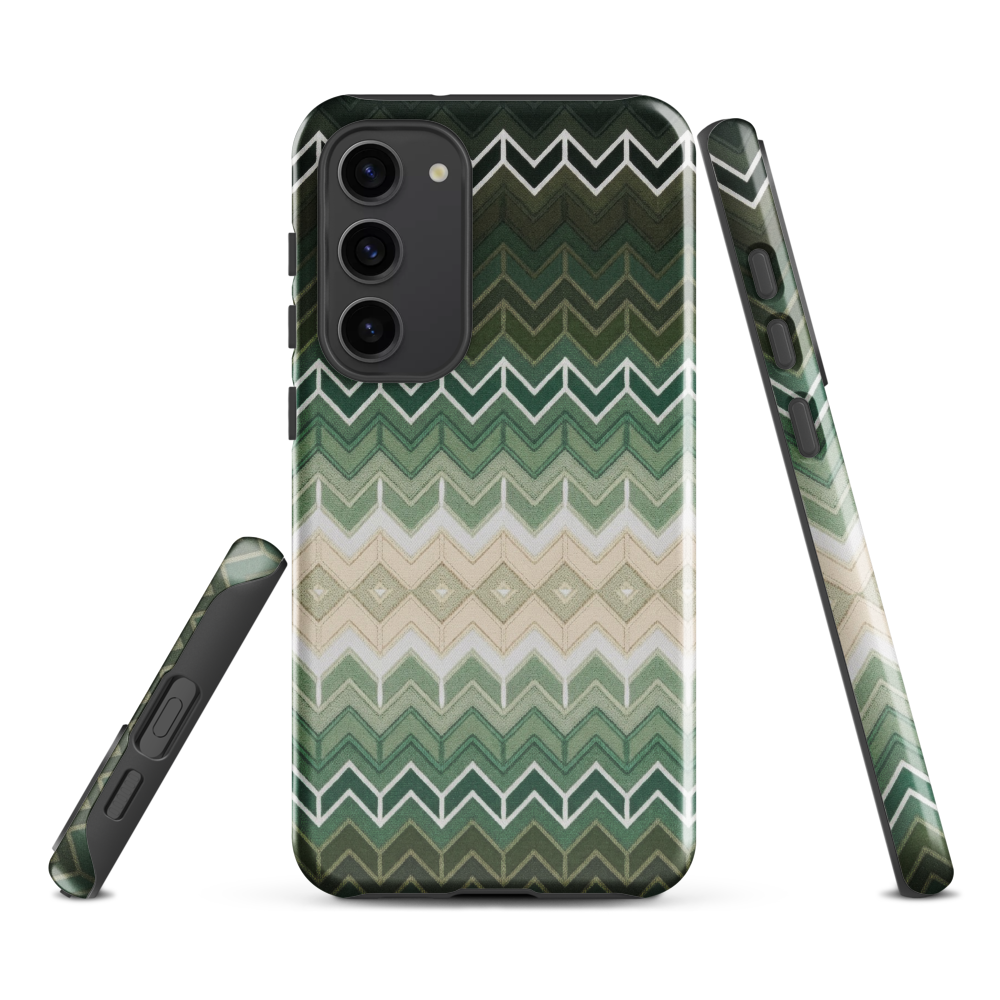 Green Chevron Classic White Pattern Tough Case for Samsung