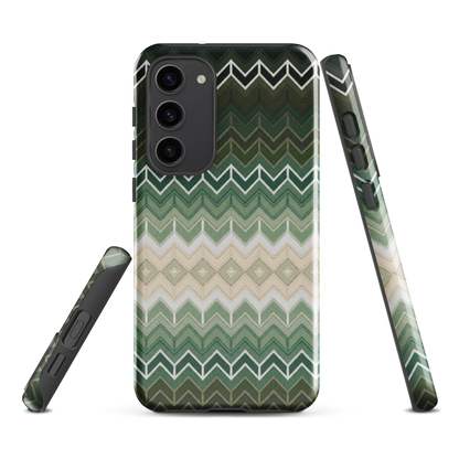 Green Chevron Classic White Pattern Tough Case for Samsung