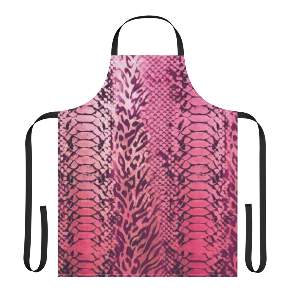 Pink Snake Skin & Leopard Print Strap Apron