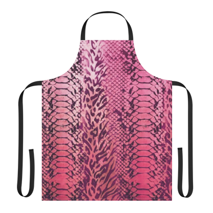 Pink Snake Skin & Leopard Print Strap Apron