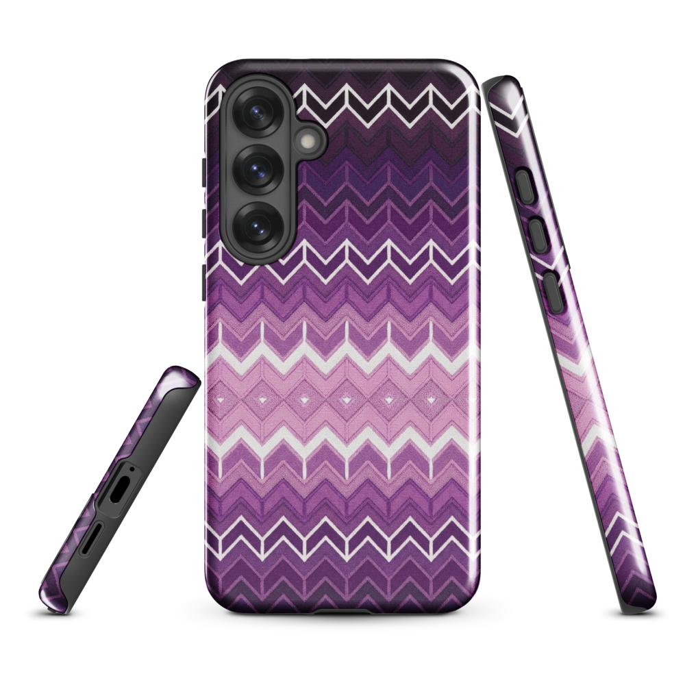 Purple Classic Chevron White Pattern Tough Case for Samsung
