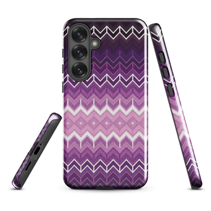 Purple Classic Chevron White Pattern Tough Case for Samsung