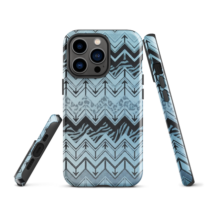 Blue Chevron Zebra & Leopard Print Tough Case for iPhone®