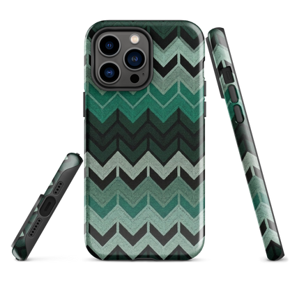 Green Chevron Tough Case for iPhone®
