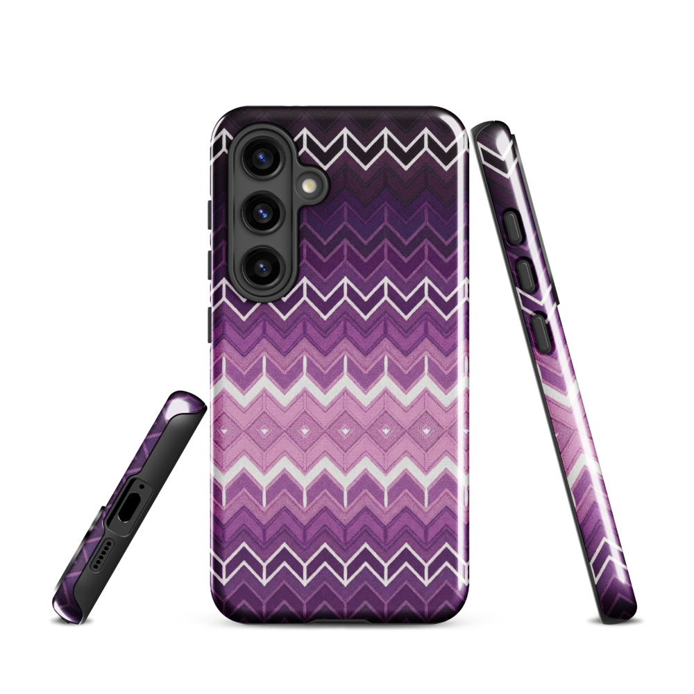 Purple Classic Chevron White Pattern Tough Case for Samsung