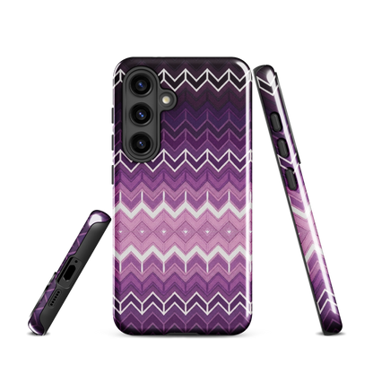 Purple Classic Chevron White Pattern Tough Case for Samsung