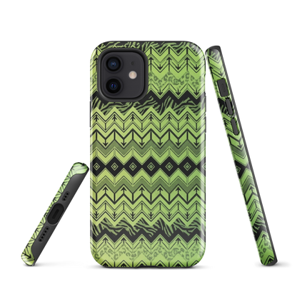 Lime Green Chevron Zebra & Leopard Print Tough Case for iPhone®