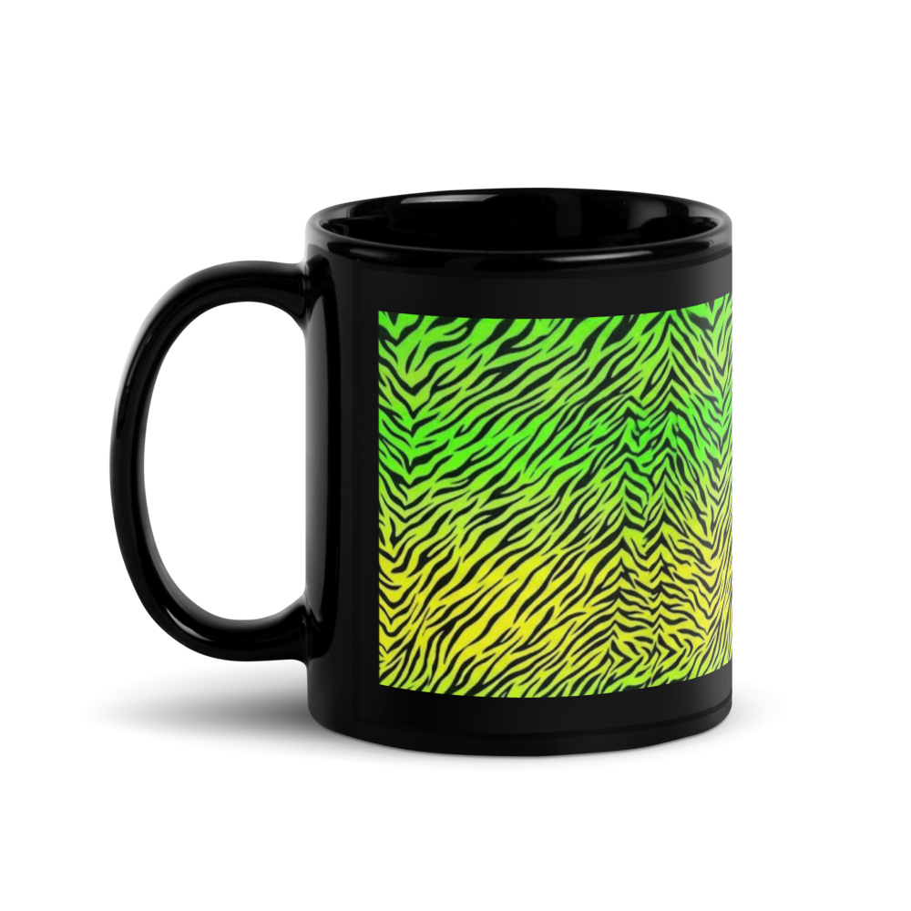 Zebra Print Black Glossy Mug