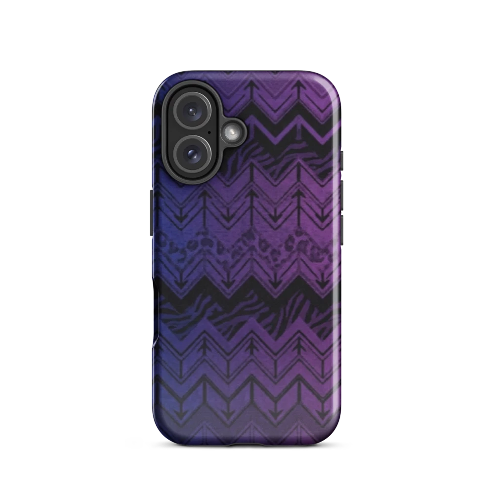 Purple to Blue Chevron Zebra & Leopard Print Tough Case for iPhone®