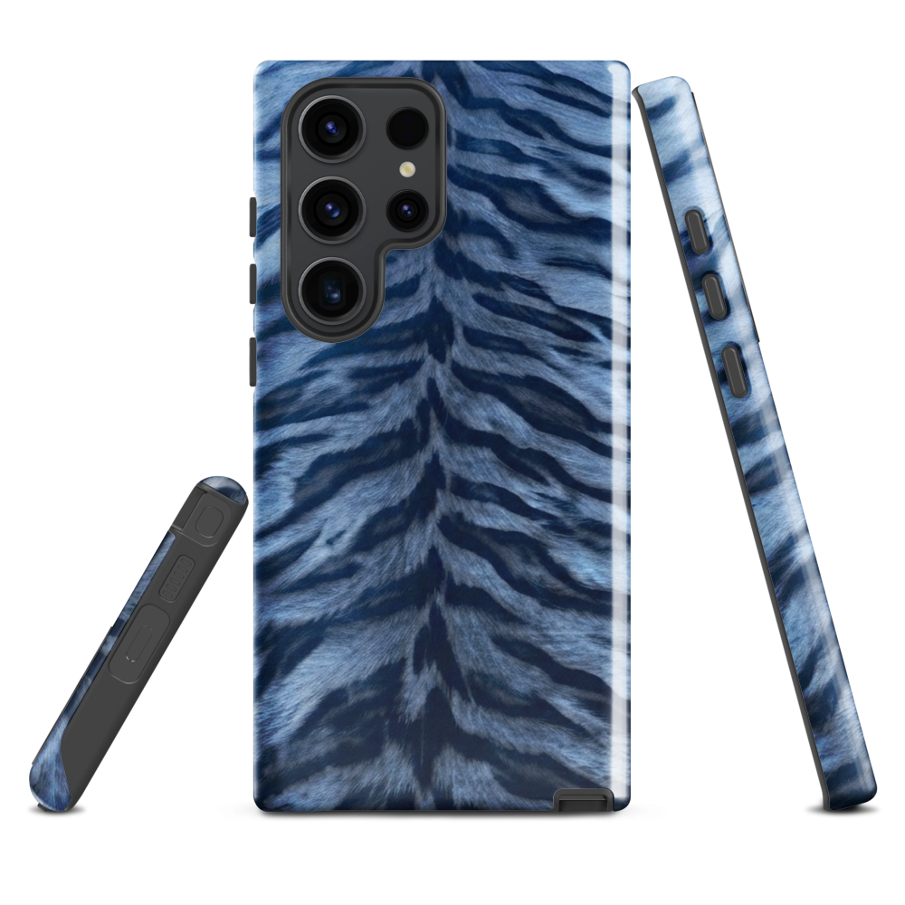 Blue Tiger Print Tough Case for Samsung