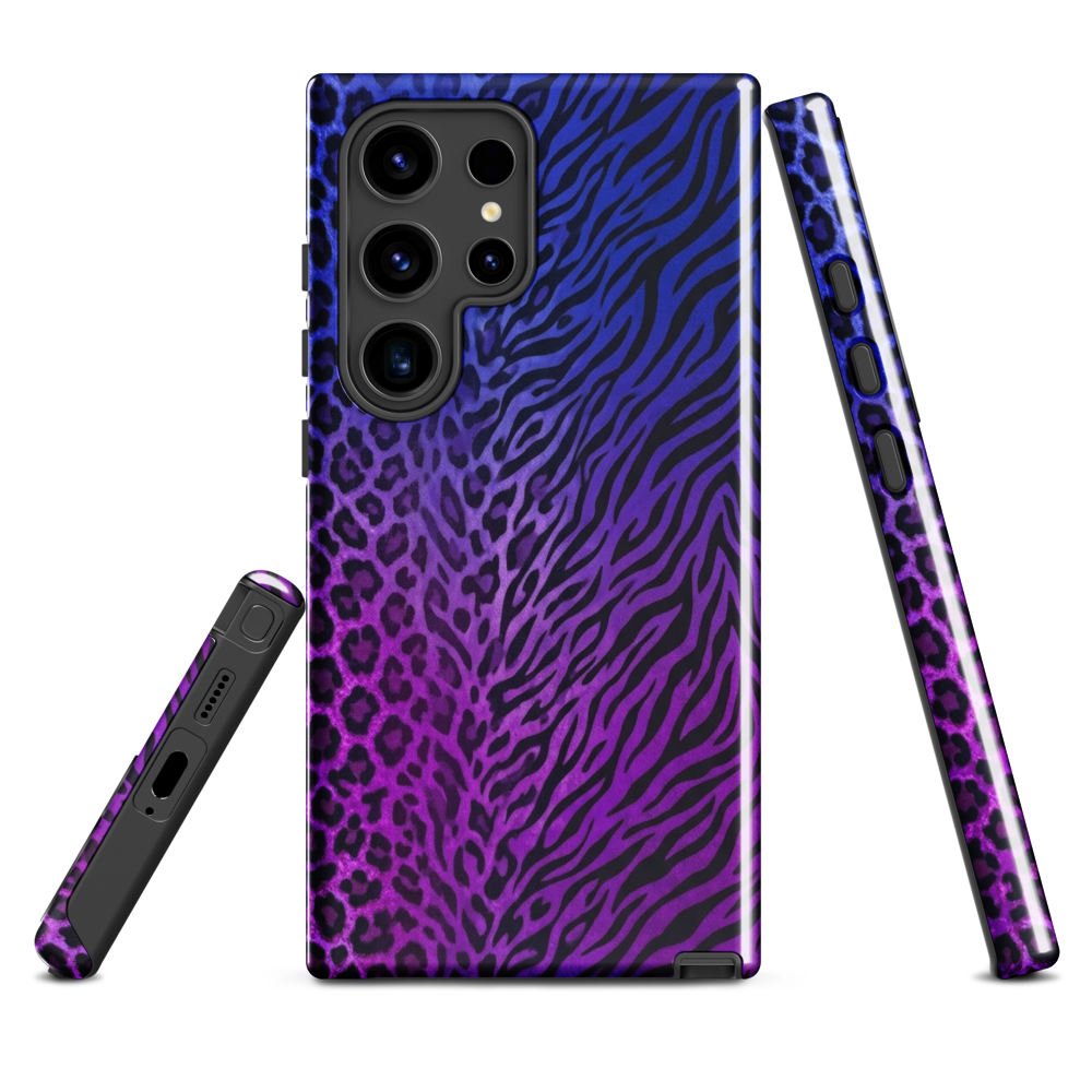 Blue to Purple Zebra & Leopard Print Tough Case for Samsung