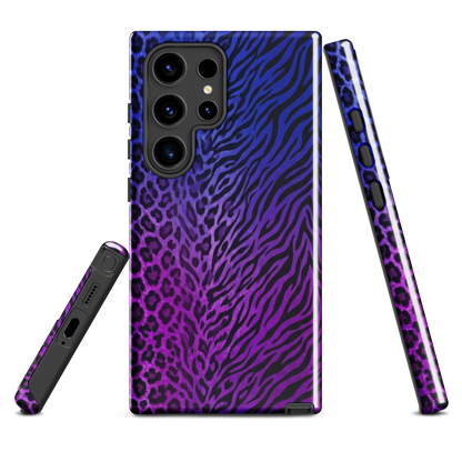 Blue to Purple Zebra & Leopard Print Tough Case for Samsung