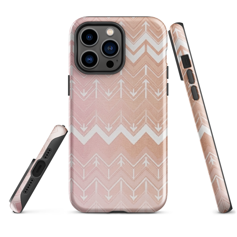 Rose & Brown Chevron Pattern Tough Case for iPhone®