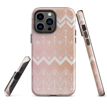 Rose & Brown Chevron Pattern Tough Case for iPhone®