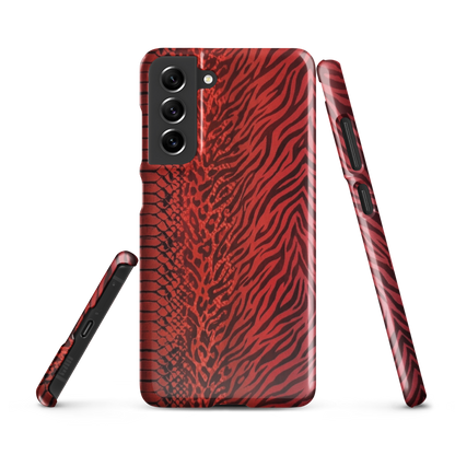 Red Zebra Snake & Leopard Print Snap Case for Samsung