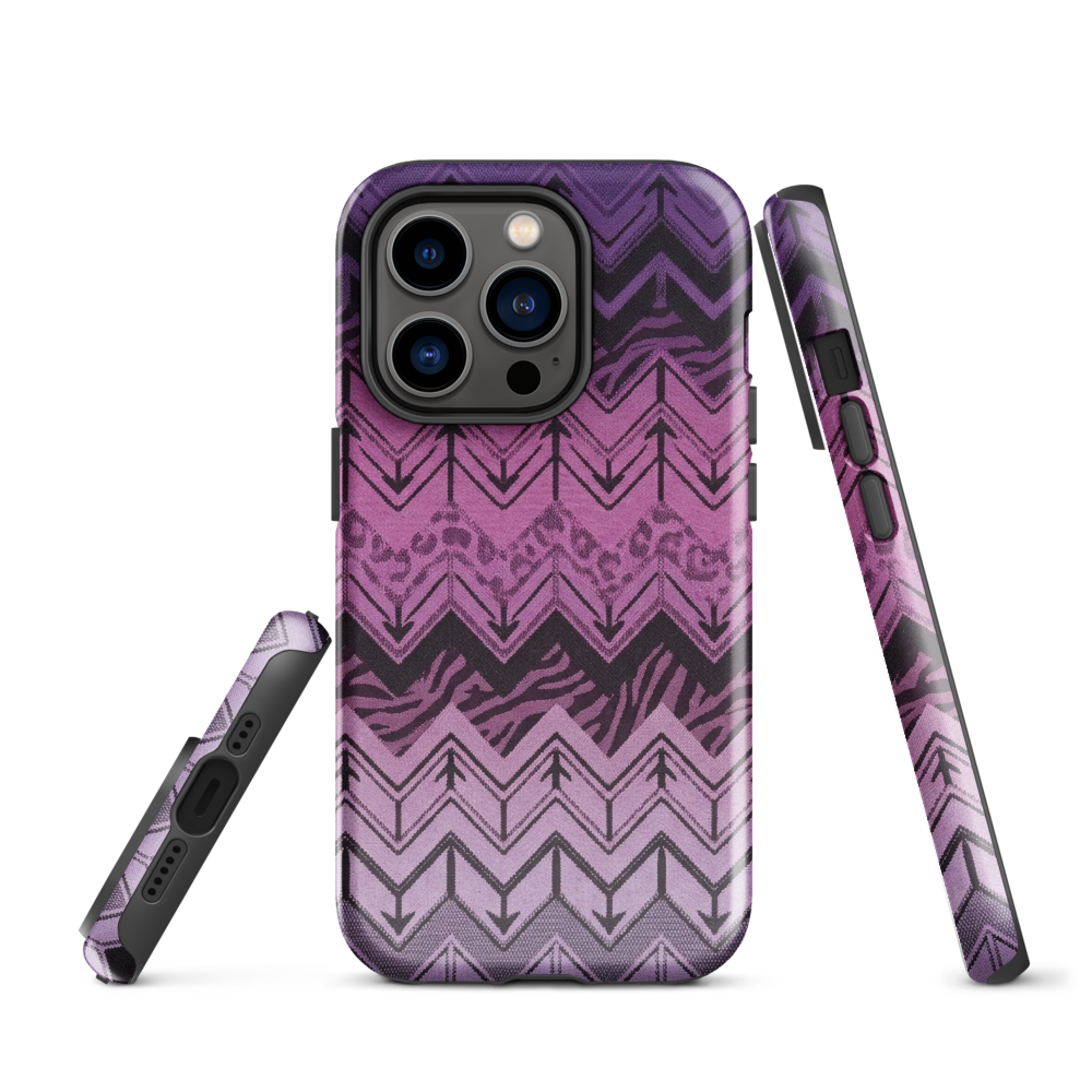 Purple Chevron Zebra & Leopard Print Tough Case for iPhone®