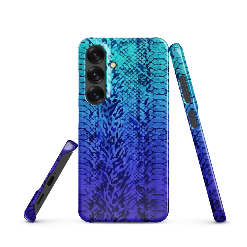 Vibrant Blue Snake & Leopard Print Snap Case for Samsung