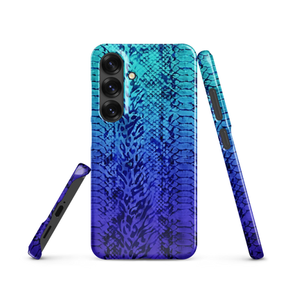 Vibrant Blue Snake & Leopard Print Snap Case for Samsung