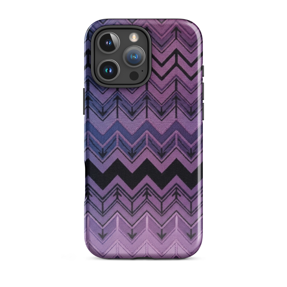 Purple Chevron & Blue Pattern Tough Case for iPhone®
