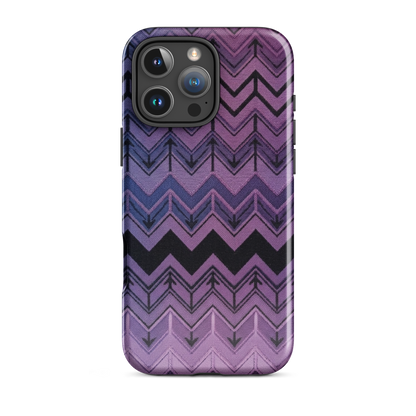 Purple Chevron & Blue Pattern Tough Case for iPhone®