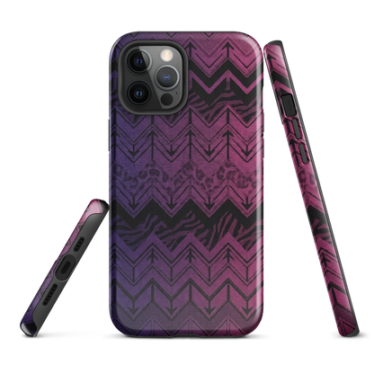 Purple to Pink Chevron Zebra & Leopard Print Tough Case for iPhone®