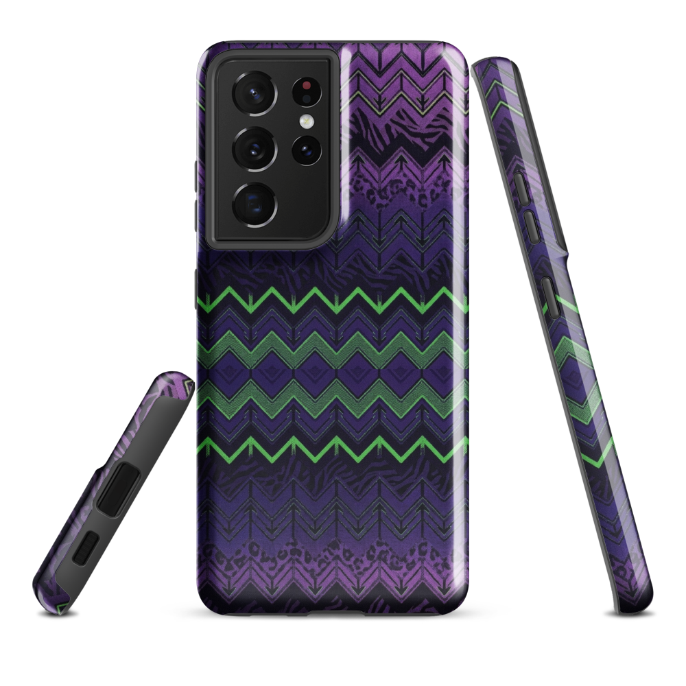 Halloween Chevron Purple & Green Edition Tough Case for Samsung