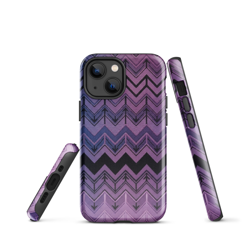 Purple Chevron & Blue Pattern Tough Case for iPhone®